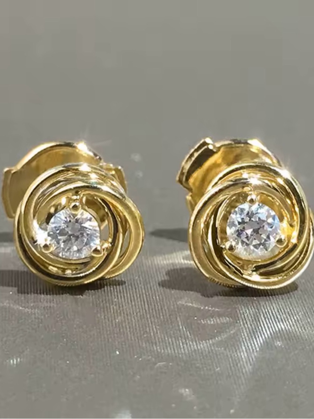 14k Yellow Gold Filled Lab-Sapphire Stud Earrings